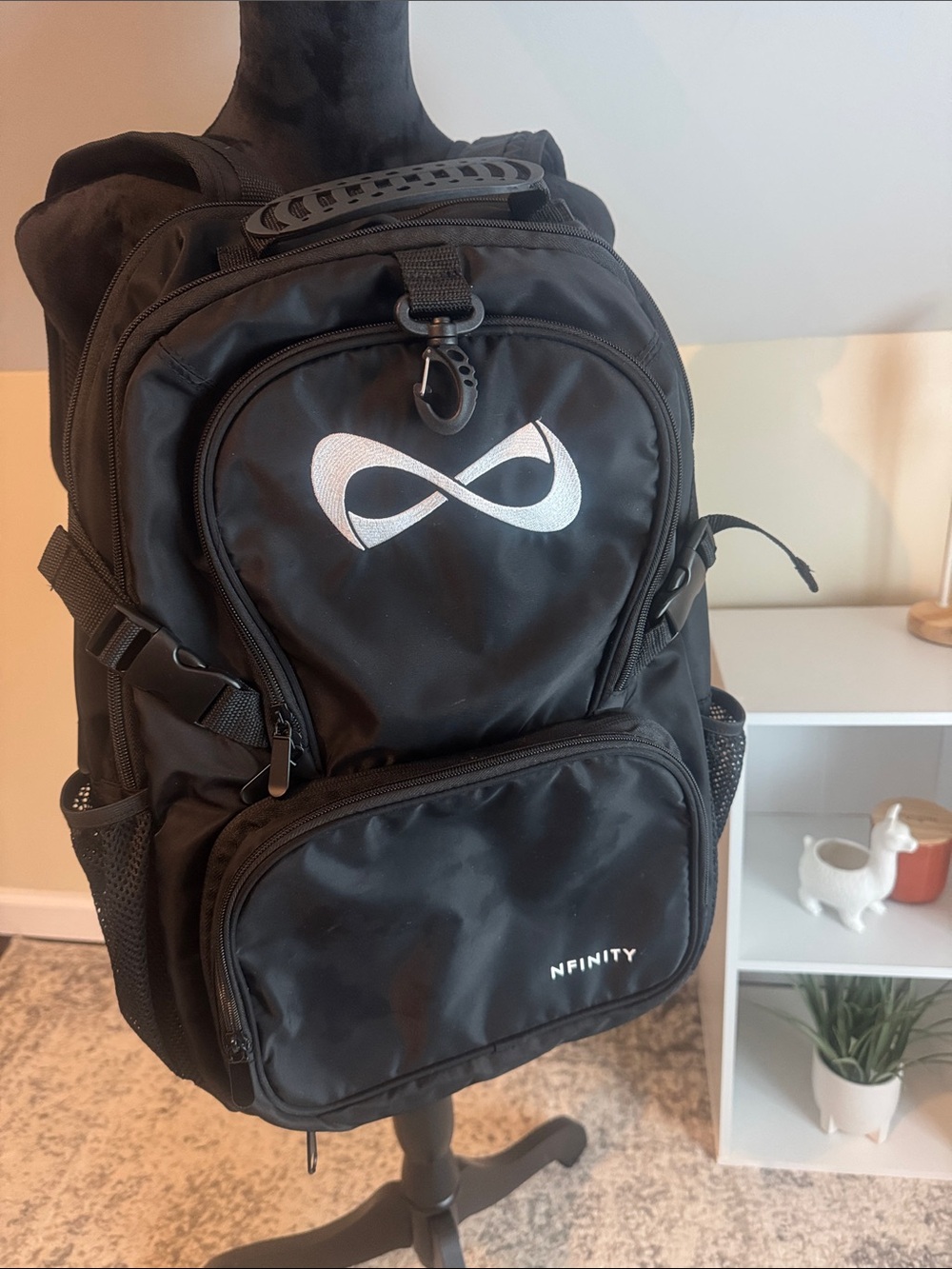 NFINITY Black Backpack with White Infinity Logo